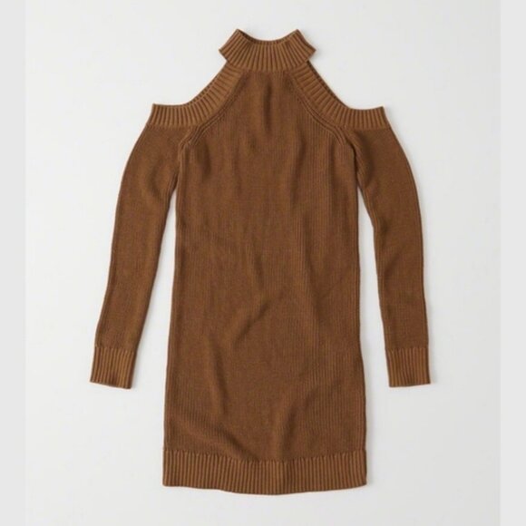 Abercrombie & Fitch Cotton Knit Cold Shoulder Dress - Picture 1 of 16